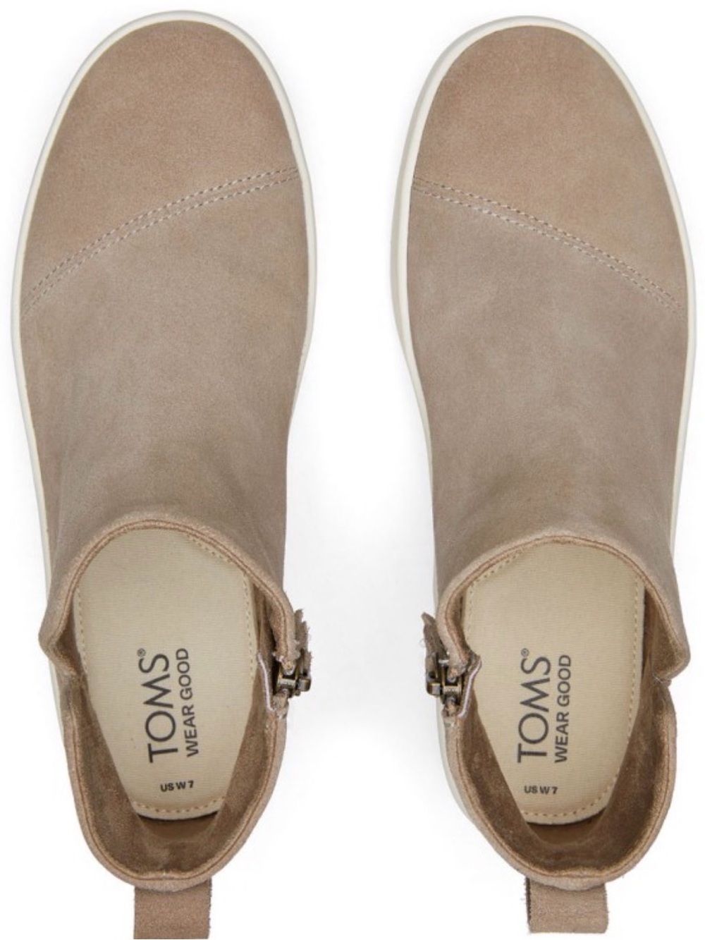 TOMS Verona Mid Platform Sneakers Dune Grey Suede Size 8 NWT - Picture 2 of 9